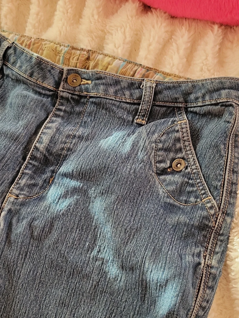 Aidea's Copper Denim Long Length Shorts